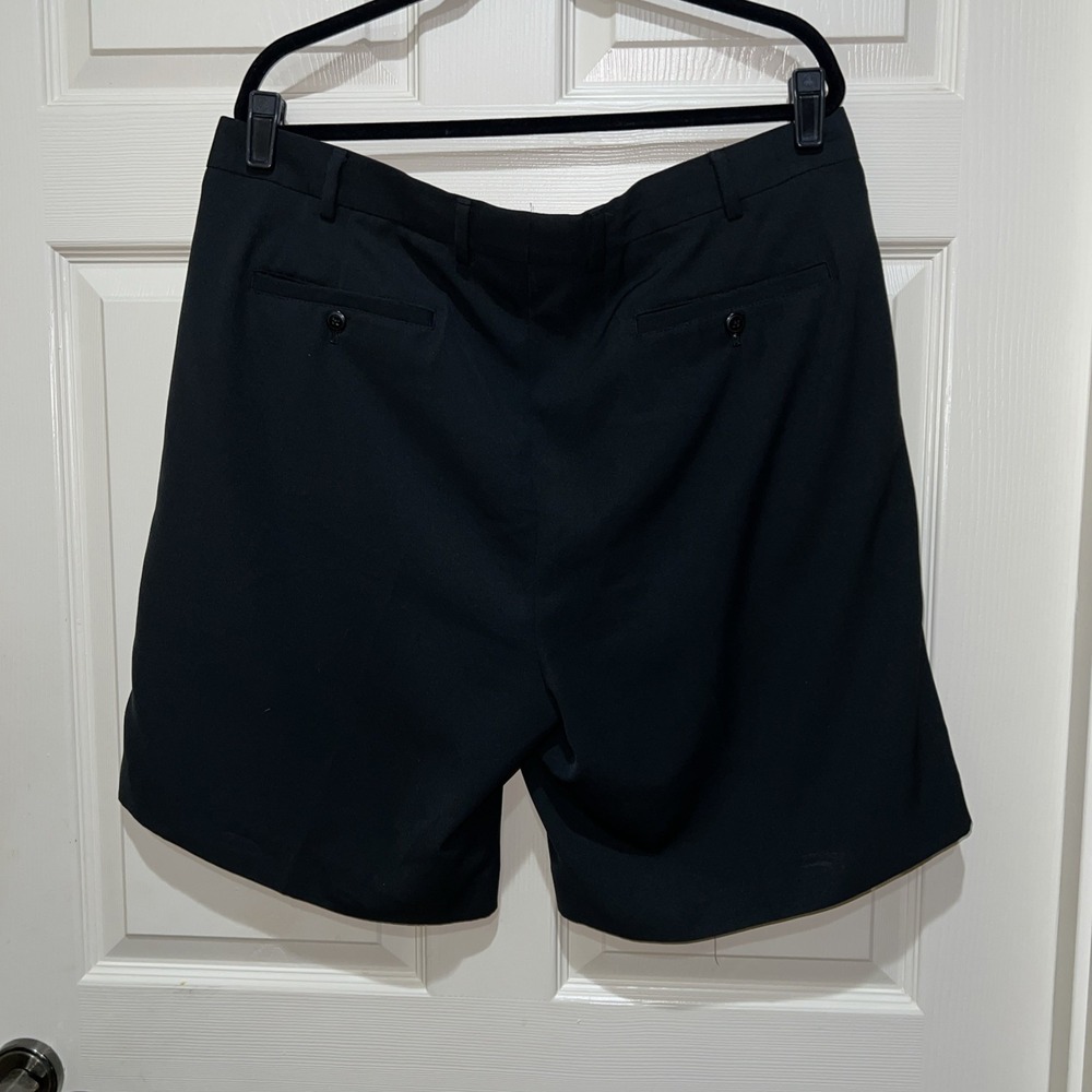 Alan Flusser Golf Men Pleated Dress Shorts Sz 40 Black Lightweight Poly Classic - Picture 7 of 11